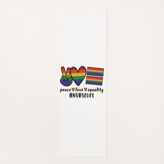 Tapis De Yoga Peace Love Equality Nurse LGBT (Devant)