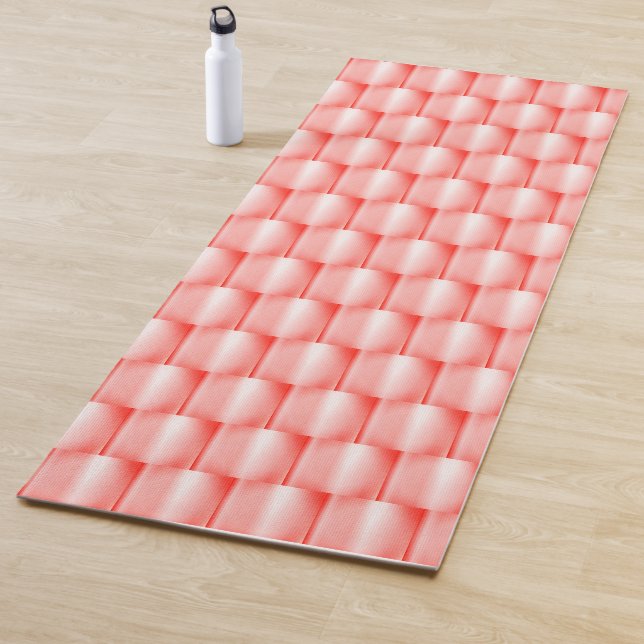 Tapis De Yoga Pêcher Corail Métallic Abstrait Élégant Chic Plutô (En situation)