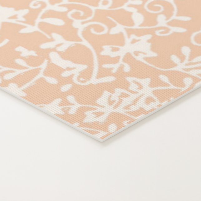 Tapis De Yoga Pêcher le Yoga Mat avec le modèle floral blanc mod (Détail)