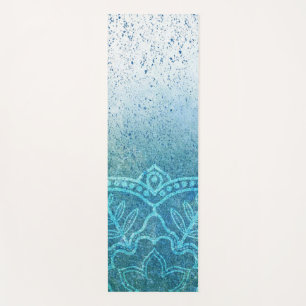 Tapis De Yoga Peignez la conception florale d'éclaboussure