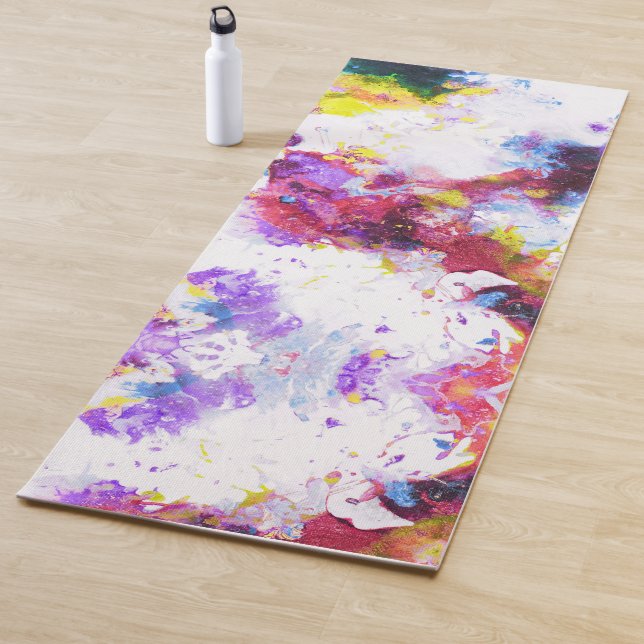 Tapis De Yoga Peinture Abstraite Couleur Vibrante (En situation)