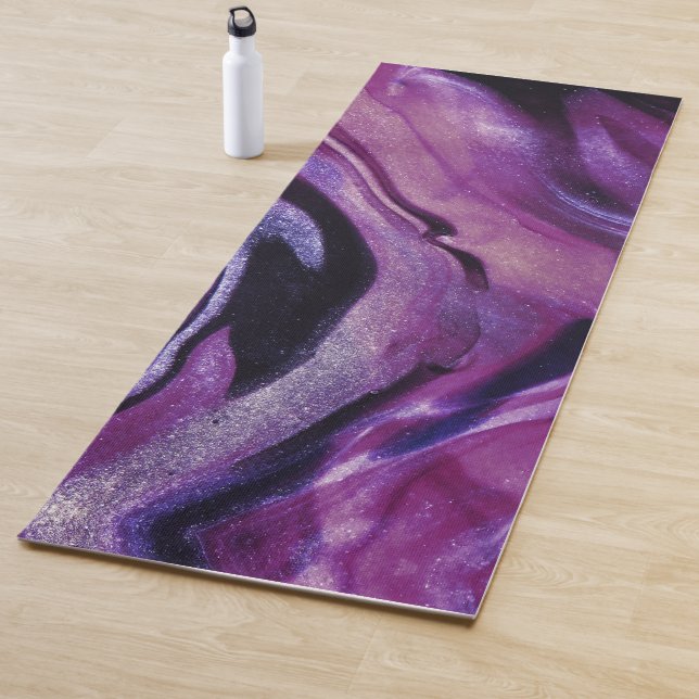 Tapis De Yoga Peinture acrylique marbrée Abstraite Parties scint (En situation)