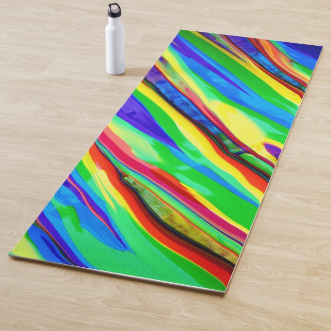 Tapis De Yoga Peinture arc-en-ciel Abstraite (En situation)