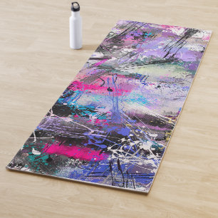 Tapis De Yoga Peinture colorée Grungy Abstraite