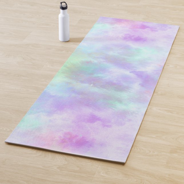 Tapis De Yoga Peinture d'aquarelle Pastel Rainbow Cravate-Dye (En situation)