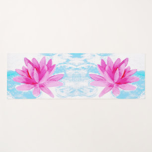 Tapis De Yoga Peinture de lotus rose paisible