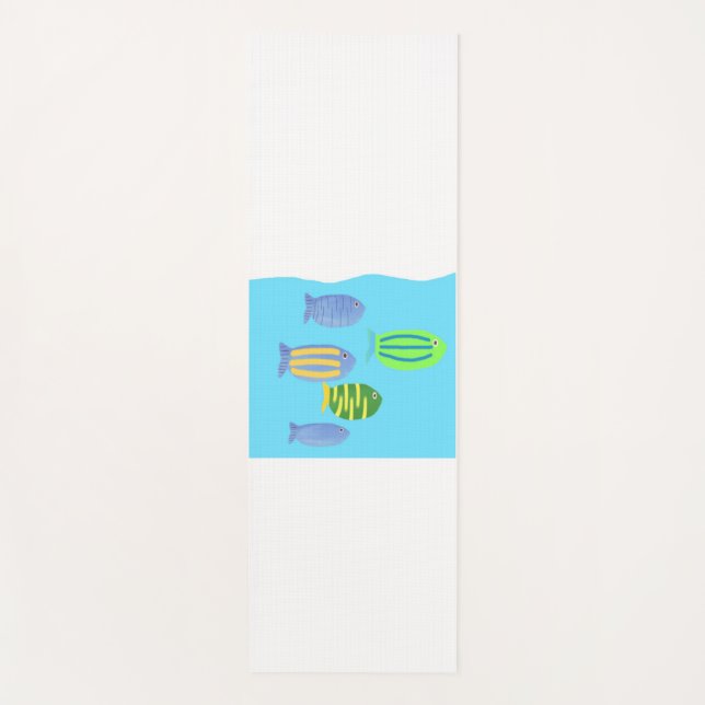 Tapis De Yoga peinture de poissons (Devant)