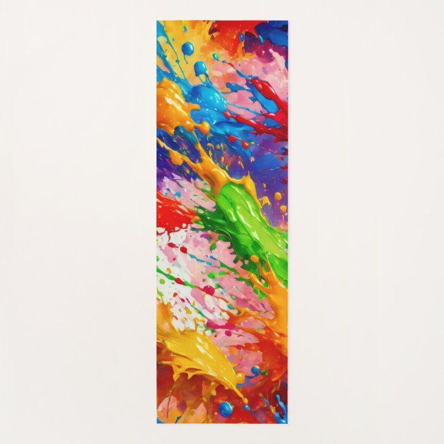 Tapis De Yoga Peinture humide colorée design (Devant)
