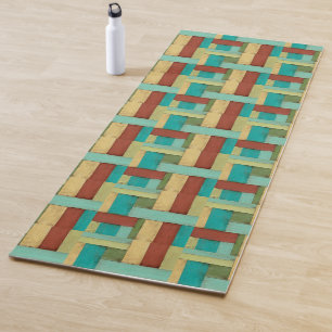 Tapis De Yoga Peinture multicolore côtière de Contempoary