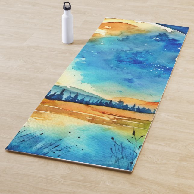 Tapis De Yoga Peinture Pleine lune (En situation)