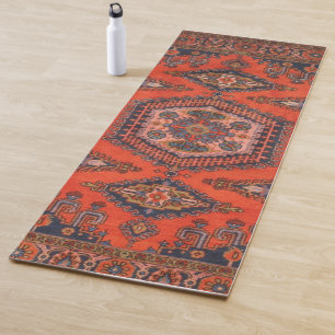 Tapis De Yoga Perse Rug oriental Accent turc Vintage Rétro