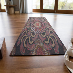 Tapis De Yoga Perse sunniest encadré demi-cercle ethnique mandal