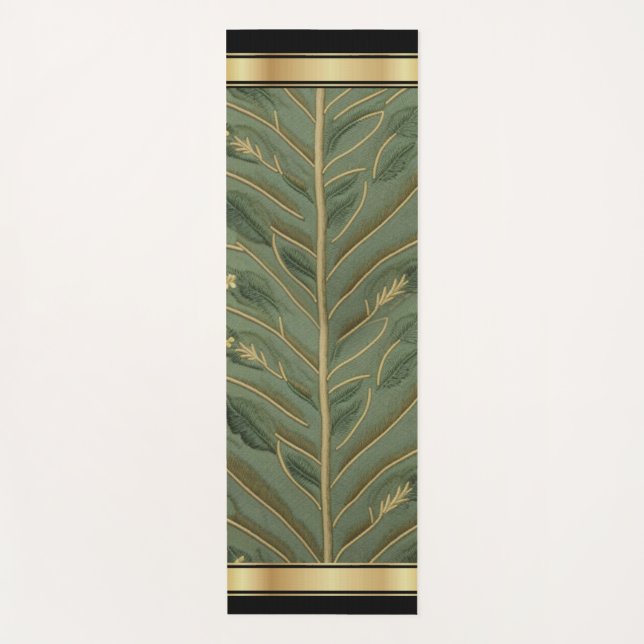 Tapis De Yoga Perse : Vert/Or - Yoga Mat (Devant)