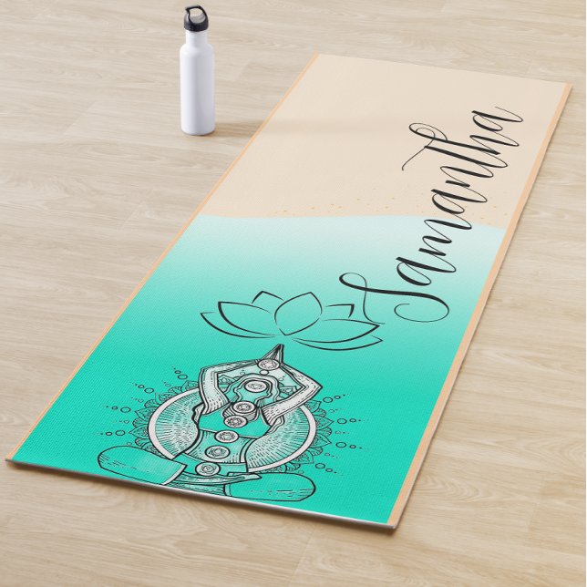 Tapis De Yoga Personalized Custom Name boho meditation  (Créateur téléchargé)