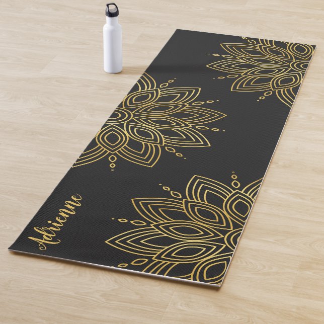 Tapis De Yoga Personalized Mandala Yoga Mat Custom Name Fitness (En situation)