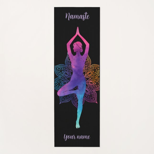 Tapis De Yoga Personalized Yoga Mat – Colorful Yoga Pose (Devant)