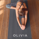 Tapis De Yoga Personnalisé Bleu Charbon Personnalisé<br><div class="desc">Améliorez votre routine d'entraînement avec ce tapis de yoga personnalisé bleu charbon de bois. Dotée d'une couleur bleu fusain moderne et élégante, cette natte de yoga est à la fois élégante et fonctionnelle. Sa surface antidérapante assure la stabilité pendant votre entraînement, tandis que le matériau rembourré apporte confort et support...</div>