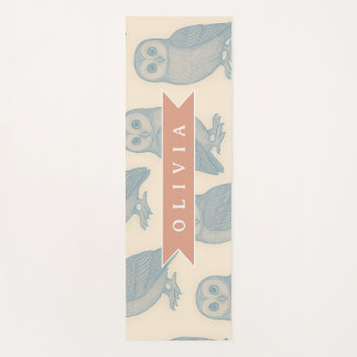 Tapis De Yoga Personnalisé Blue Owl Vintage Cottagecore de la fo