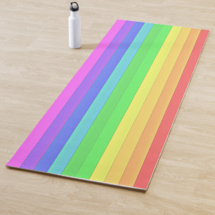 Tapis De Yoga Personnalisé Élégant Couleur Arc-en-ciel rayures r
