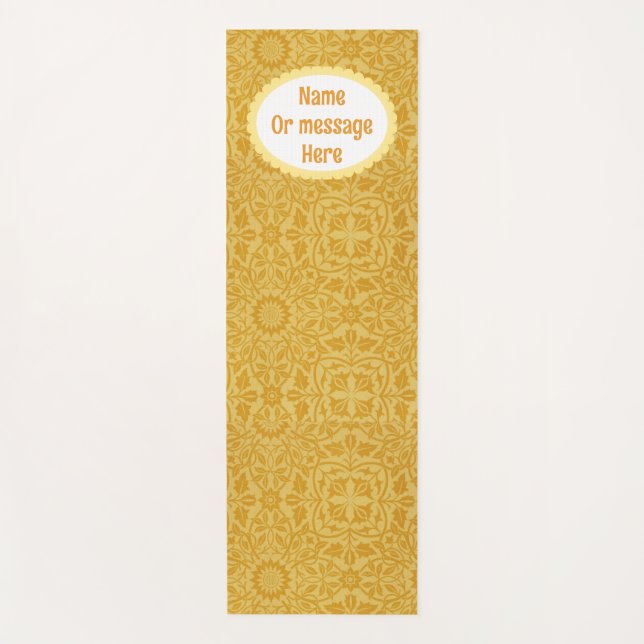 Tapis De Yoga Personnalisé Golden Yellow William Morris Floral (Devant)