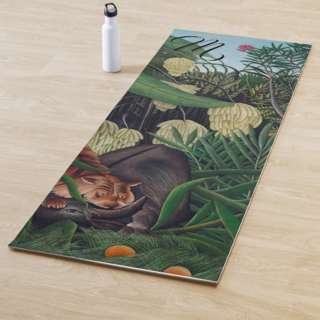 Tapis De Yoga Personnalisé Henri Rousseau Combattez un tigre et  (En situation)