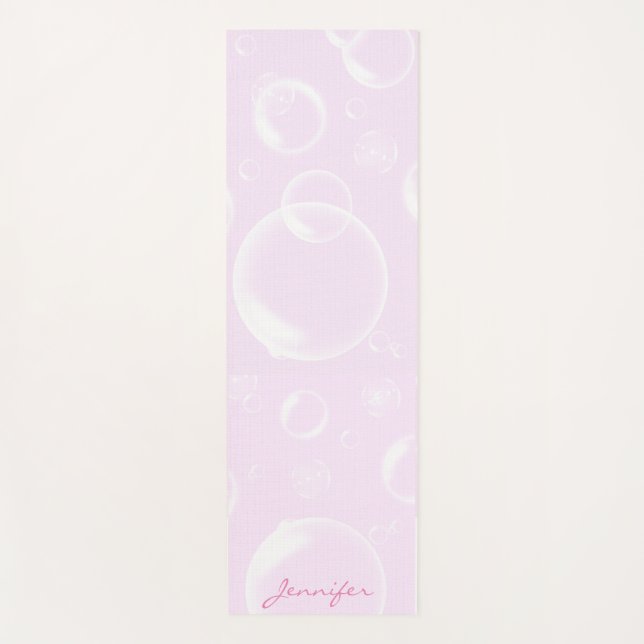 Tapis De Yoga Personnalisé jolie bulles roses Nom Yoga Mat (Devant)