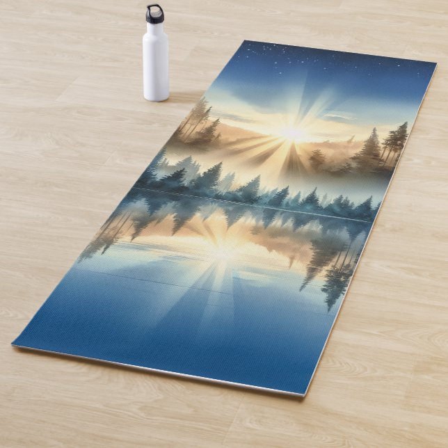 Tapis de yoga personnalisé Lever de soleil foresti (En situation)
