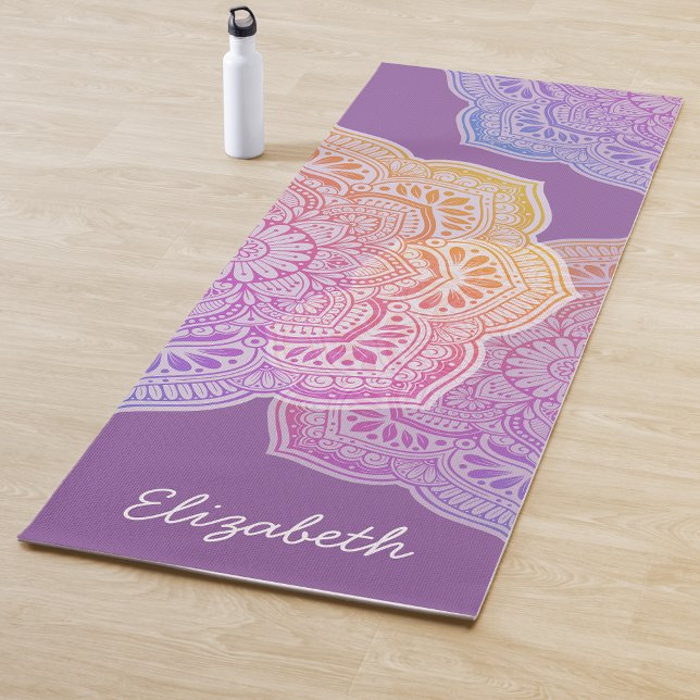 Tapis de yoga personnalisé Mandala Fleur de Prisme (Créateur téléchargé)