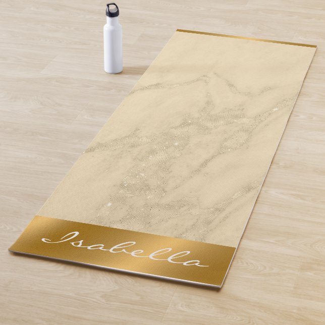Tapis De Yoga Personnaliser en marbre de Parties scintillant en  (En situation)