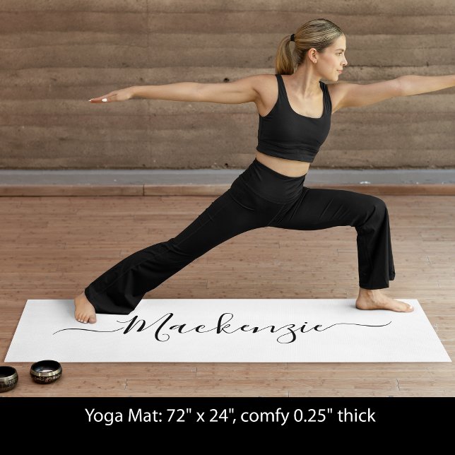 Tapis De Yoga Personnaliser le nom du script Ajouter l'art Arriè (Custom Personalize Script Name Add Background Art Yoga Mat)