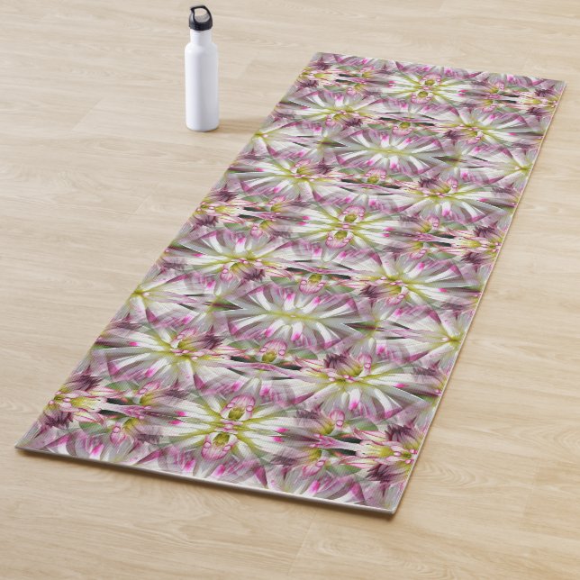 Tapis De Yoga Pétales à fleurs Dahlia Multiplié Abstrait (En situation)