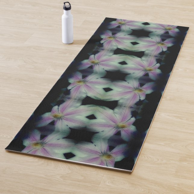 Tapis De Yoga Pétales De Fleur Clematis Gros Plan Vers Le Haut A (En situation)