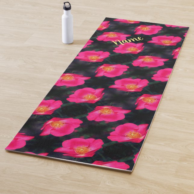 Tapis De Yoga Pétales rose rose Motif Abstrait Personnalisé (En situation)