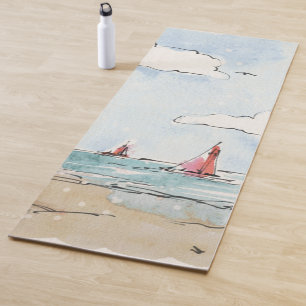 Tapis De Yoga Phare bleu et blanc