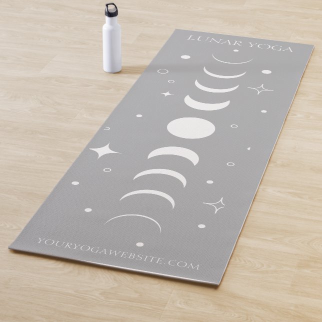 Tapis De Yoga Phases de la lune céleste Étoiles Bleu lunaire (En situation)