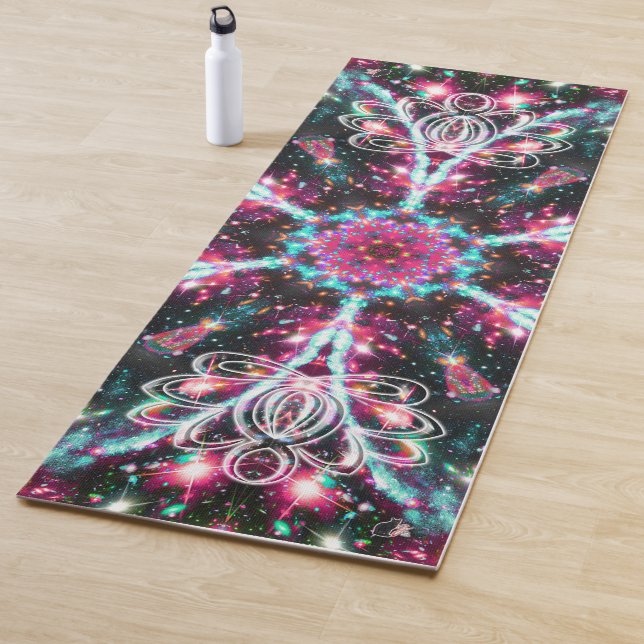 Tapis De Yoga Phosphorescence Zen Lotus Star Kaleid (En situation)