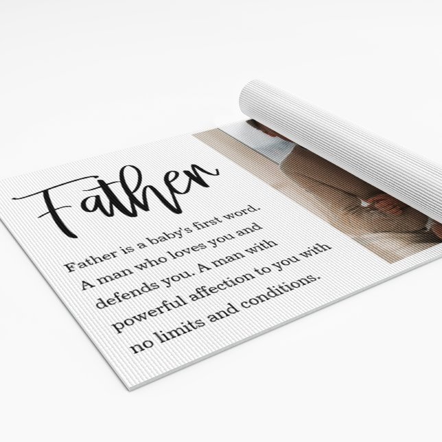 Tapis De Yoga Photo Collage Moderne Avec Père Meilleur Devis Cad (Créateur téléchargé)