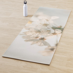 Tapis De Yoga Photo de la nature en fleurs blanches