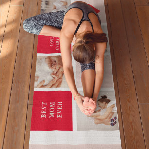 Tapis De Yoga Photo Rouge et rose Meilleure mère Ever Venin