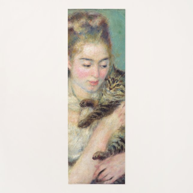 Tapis De Yoga Pierre-Auguste Renoir - Femme avec chat (Devant)