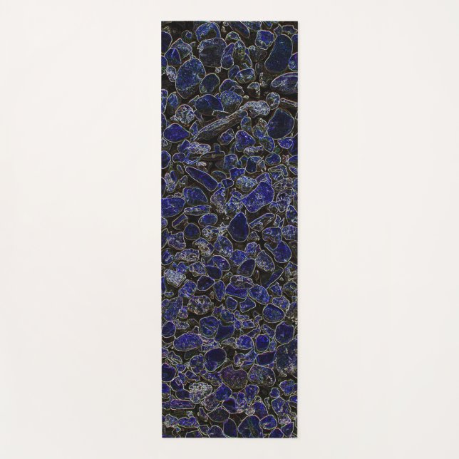 Tapis De Yoga Pierres bleu saphir avec brillance (Devant)