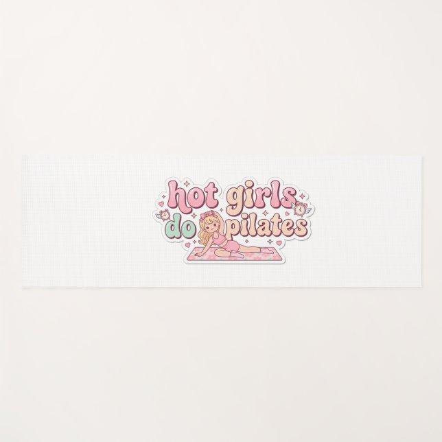 Tapis De Yoga Pilates Coquette Fitness Aesthetic Workout Mat (Devant (Horizontal))