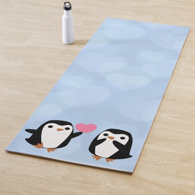Tapis De Yoga Pingouins de Kawaii en amour Yoga Mat (En situation)