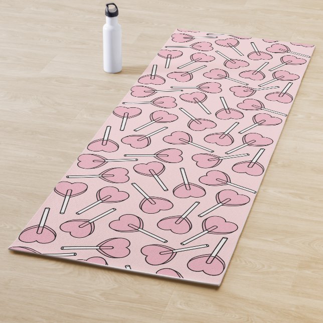 Tapis De Yoga Pink Lollipops, Heart Lollipops, Lollipop Pattern (En situation)