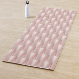 Tapis De Yoga Pink Metallic Abstrait Panier Weave Élégant Chic