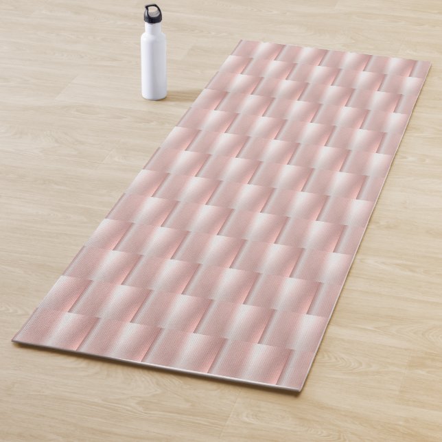 Tapis De Yoga Pink Metallic Abstrait Panier Weave Élégant Chic (En situation)