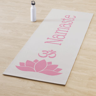 Tapis De Yoga Pink Namaste Om Lotus Fleur Zen Yoga Mat