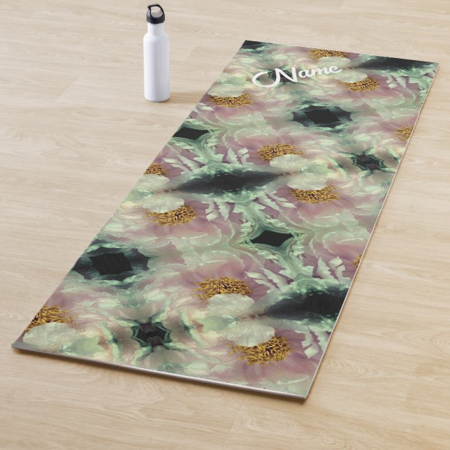 Tapis De Yoga Pink Peony Centre Motif personnalisé (En situation)