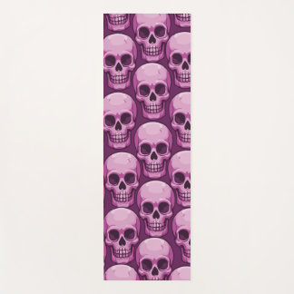 Tapis De Yoga Pink Skull Pattern – Bold Repeating Design