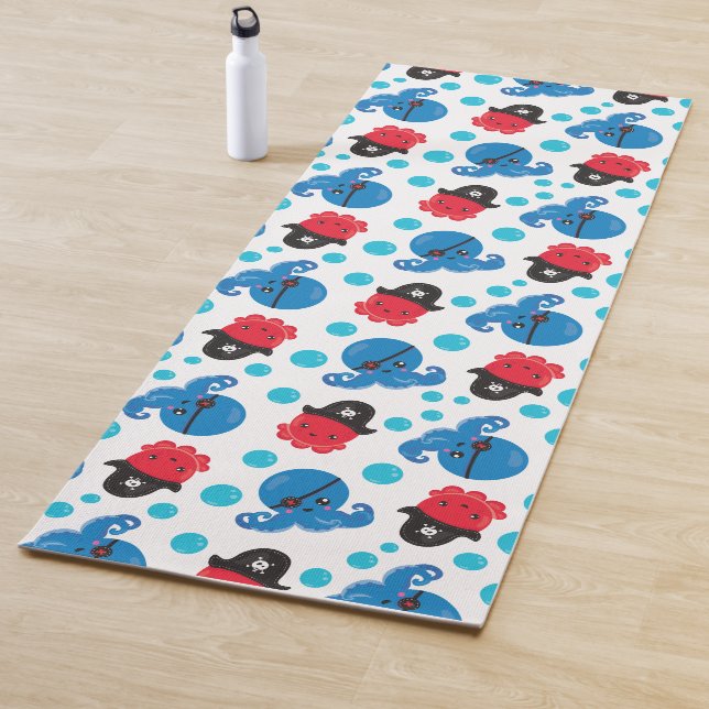 Tapis De Yoga Pirate Octopus, Motif de pieuvre, Animaux de mer (En situation)